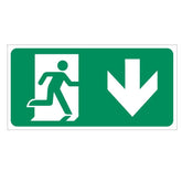Mileta Exit Man Arrow Down Emergency Escape Sign